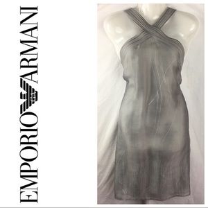 ⬇️$39 Emporio Armani Gray Silk Dress Criss Cross